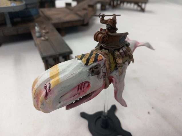 We also have a domesticated whale that acts as a mercenary unit riden by a troll which is an alien species in the Alix universe 