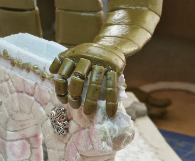Reconnecting the fingers with wire, in order to bend and fit to the waterway.