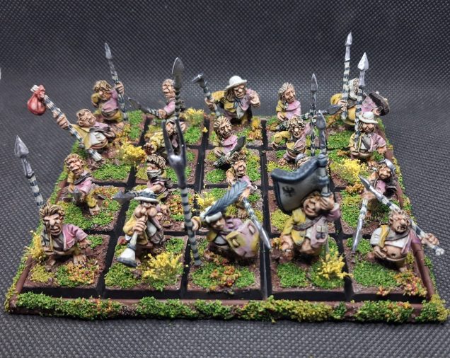 These chaps have been mustered up to help form the backbone of an old world or maybe oathmark army. Had fun splashing speedpaints and tufts on these characterful sculpts from forlorn hope miniatures
