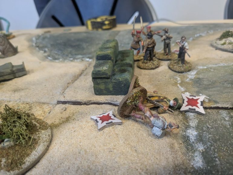 As dynamite Dave contemplates tossing a stick of explosives he is hit by arrows with sir Crackenthorpe perished 