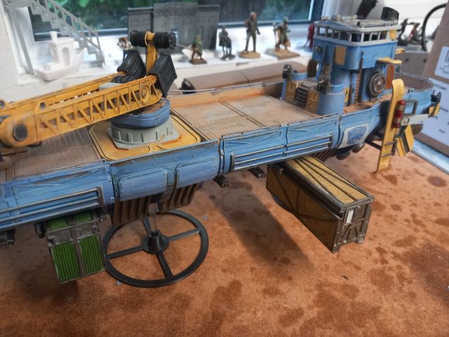 Great piece of design where the cargo containers just slot in and out beneath the ship