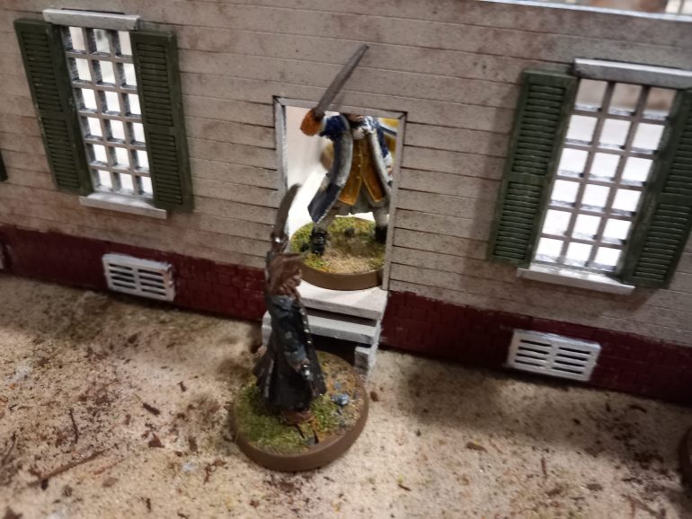 One brave pirate blocks the back door preventing any pursuit. Despite the successful kidnap the pirates lost two men dead and failed to earn enough money to pay the full crew. A mutiny takes place and the crew elect a new captain. The governors daughter? Was the whole kidnap a set up?
