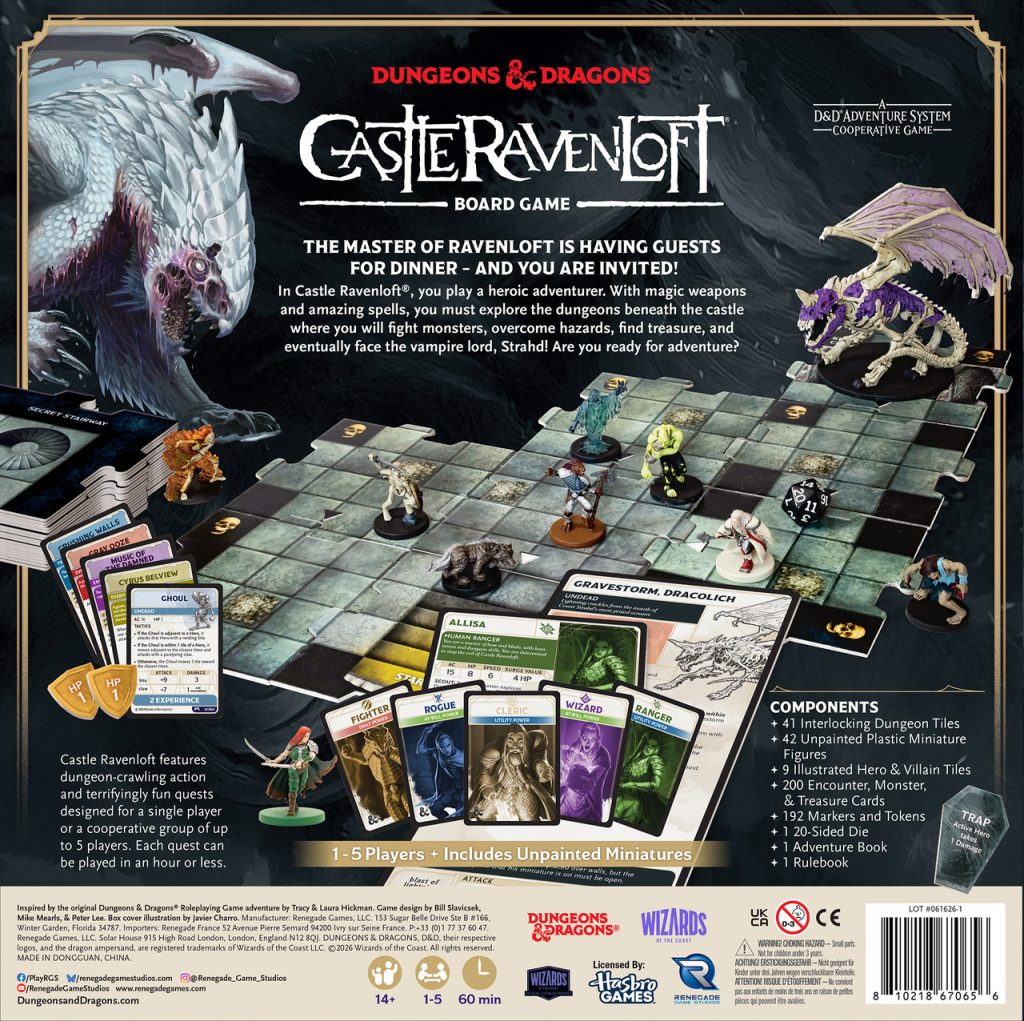 D&D Castle Ravenloft Board Game - Back - Renegade Game Studio