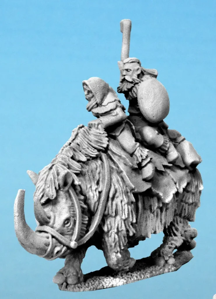 Savage Tribes Rhino Rider #2 - Mace Face Miniatures