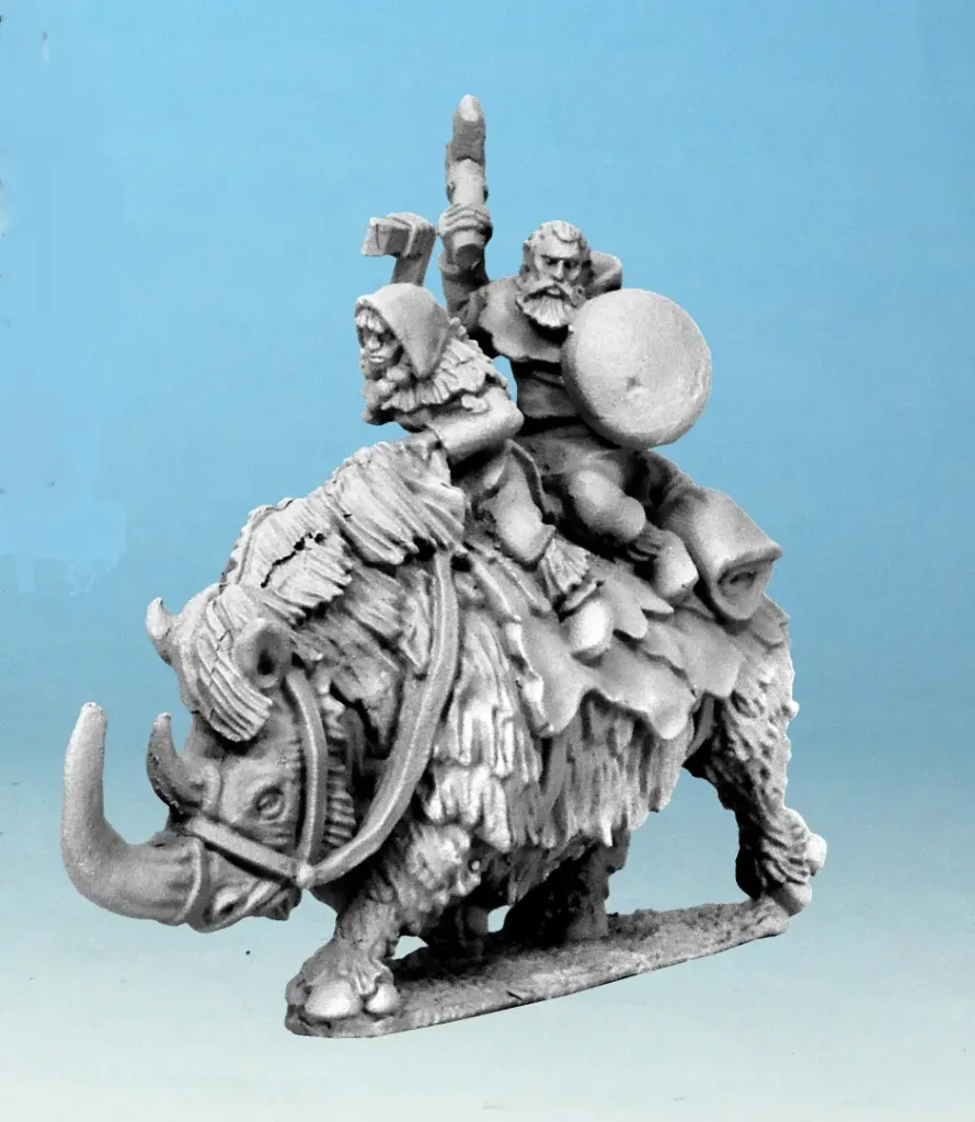 Savage Tribes Rhino Rider #3 - Mace Face Miniatures