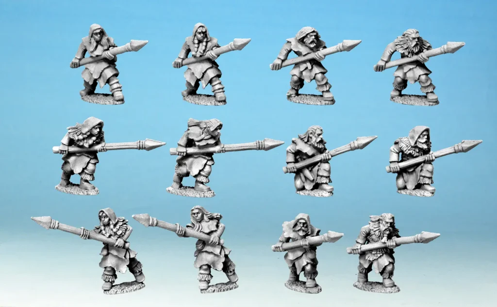 Savage Tribes with Spears - Mace Face Miniatures