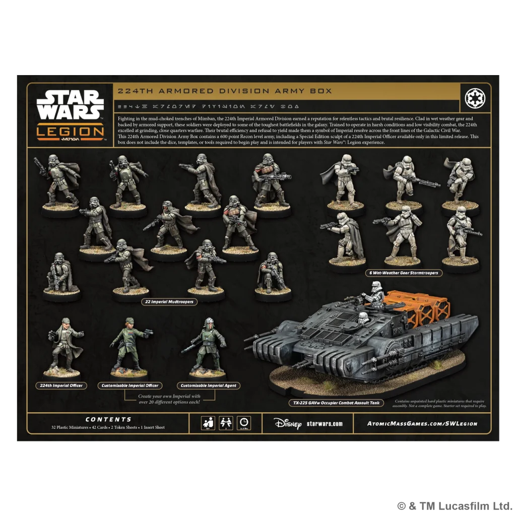 Special 224th Armoured Division Army Box - Contents - Star Wars Legion