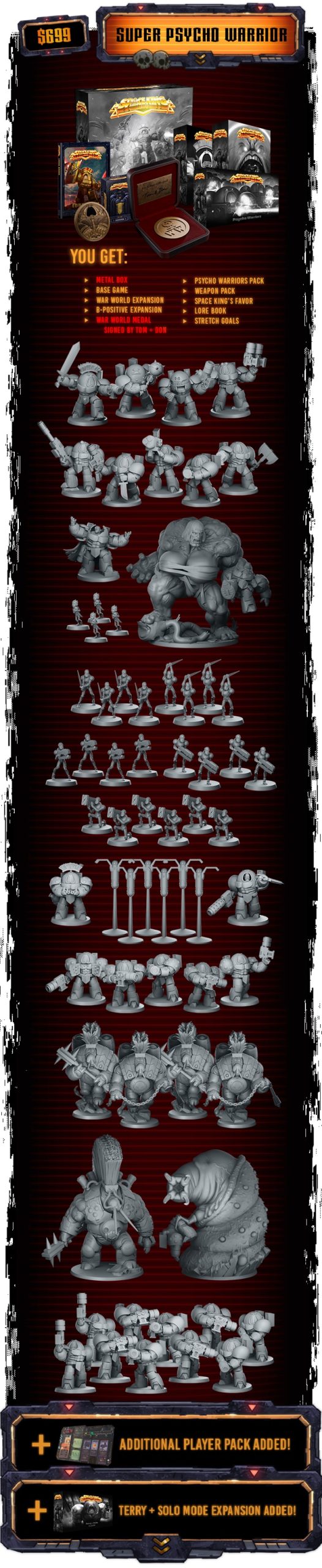 Super Psycho Warrior Pledge - SPACE KING The Board Game