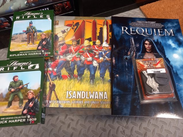 This time at partizan I spent most of my funds on the new epic blackpowder isandlwana box. I was pleased to see a new supplement for empire of the dead which has for years just been pdf and caught up with the Sharpe models. The tables at the show were as impressive as usual. Some great medieval tables which seemed to dominate my attention this time 
