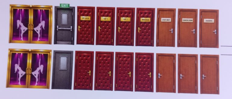 These are sample doors that will be glued to the walls later.