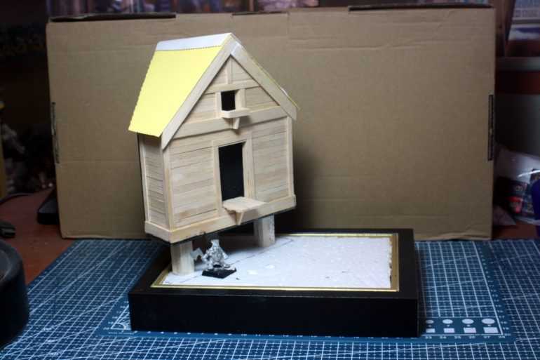 Finished building the coop structure and checking scale.