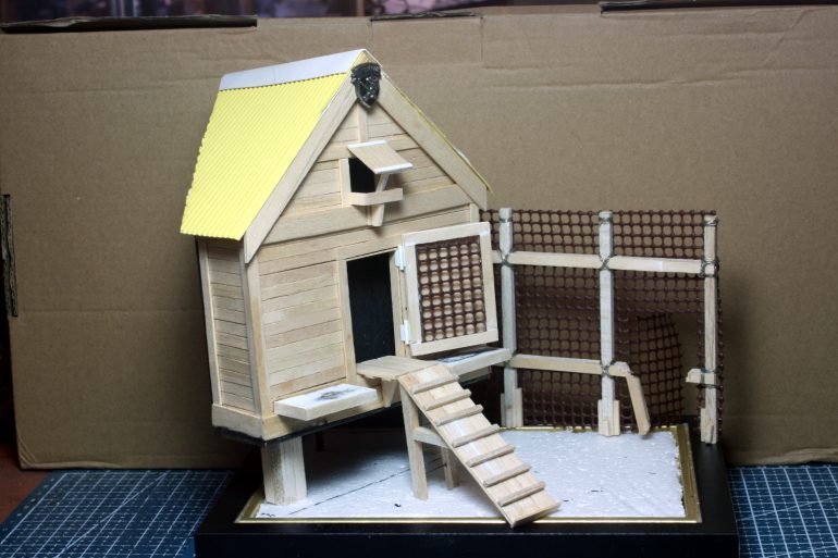 The diorama scenery is built.  This is what the scence will look like.
