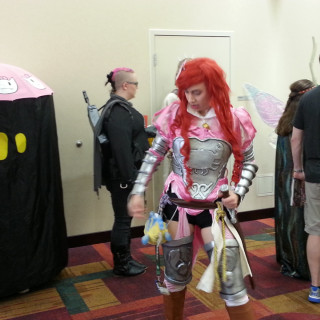 Cosplay participants are lining up