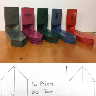 The Prism Dice tower and tray