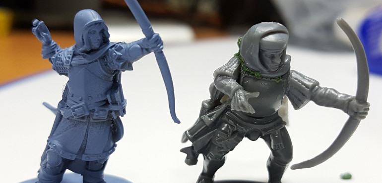 Lloyd's Kitbashed Archer Vs Official Fabled Realms Miniature 