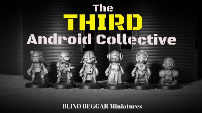 The Third Android Collective. White metal Sci-Fi miniatures