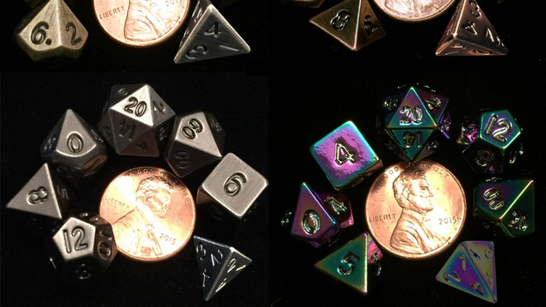 MINI Metal Polyhedral Dice Sets from Metallic Dice Games
