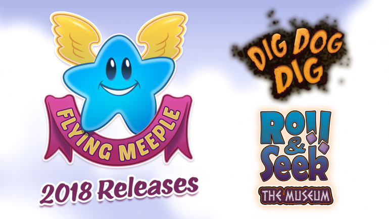 Flying Meeple 2018 Releases: Dig Dog Dig + Roll & Seek!