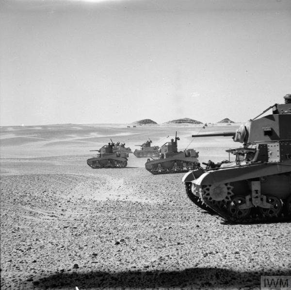 The+8th+Hussars+testing+their+new+American+M3+Stuart+tanks+in+the+Western+Desert,+28+Aug1941.+IWM+photo+E+5062