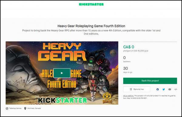 Heavy Gear Roleplaying Game Fourth Edition Kickstarter is Live